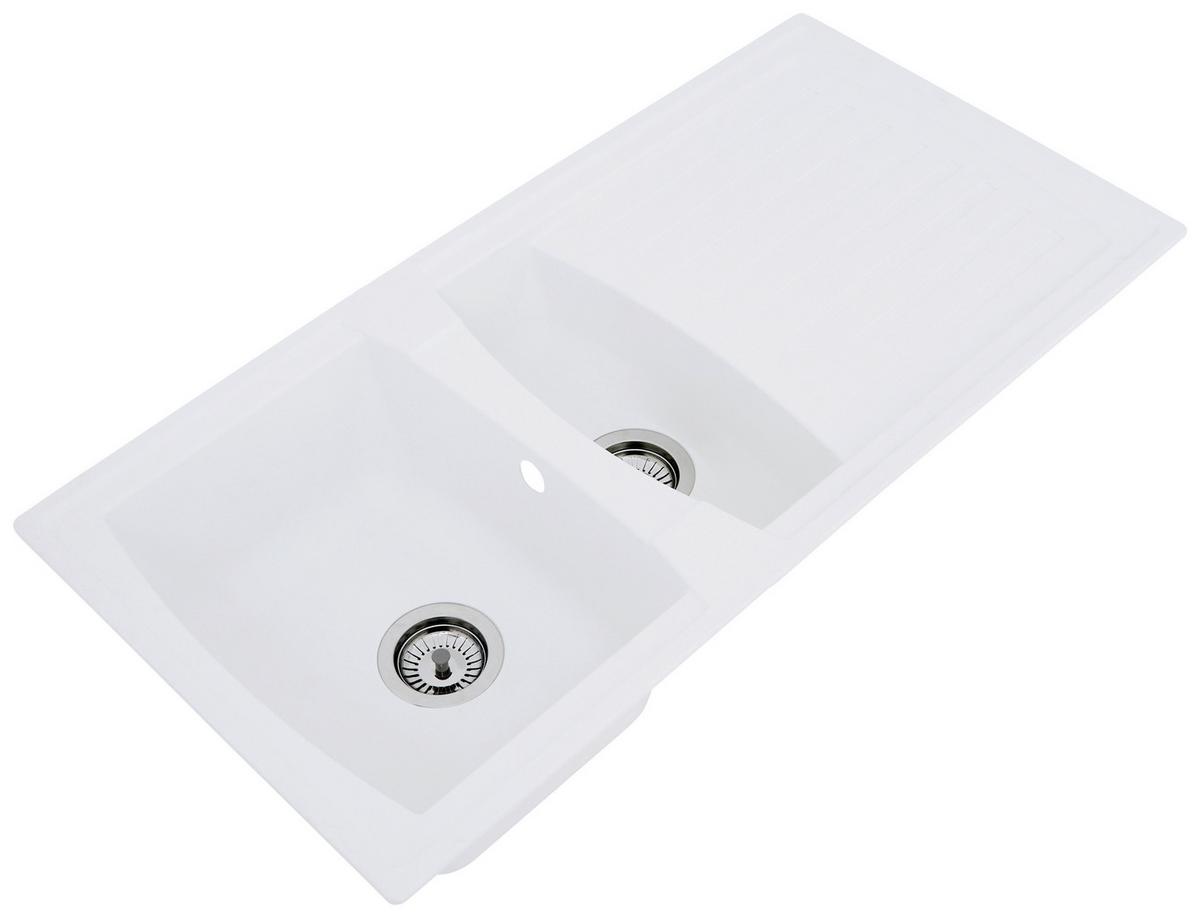 Spüle Respekta Einbauspüle Boston - Weiß, Trend, Glas/Kunststoff (100/20/50cm) - Respekta