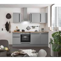 Kuchynský blok DENVER bez spotrebičov, šírka 220 cm - čierna/sivá, Design, kompozitné drevo/plast (220cm) - MID.YOU