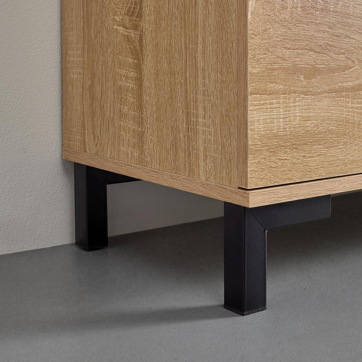 Komoda LORI - barvy dubu/černá, Moderní, kov (120/70/35cm) - Bessagi Home