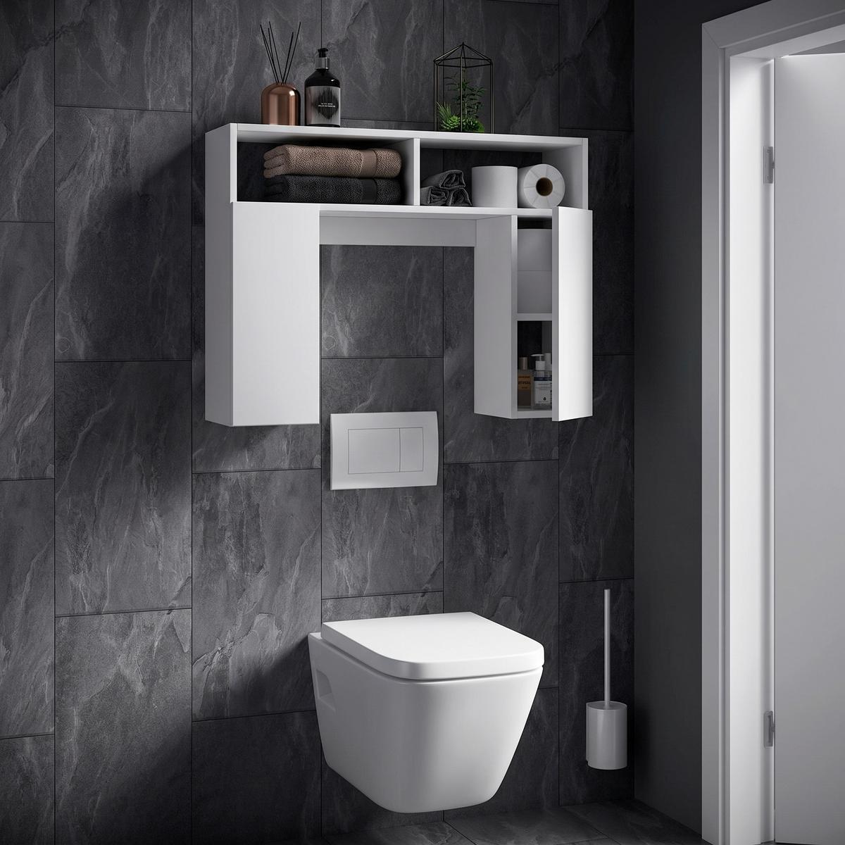 BADEZIMMERREGAL TINOLI S - Weiß, MODERN, Holzwerkstoff (76/61/20cm) - MID.YOU