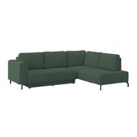Ecksofa Veni Ecke R - Dunkelgrün/Schwarz, MODERN, Textil (272/210cm) - Ondega