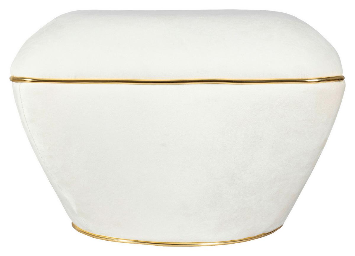 Hocker Contessa Beige/Goldfarben D: 60 cm - Beige/Goldfarben, Design, Textil (60/42,5cm) - Kayoom
