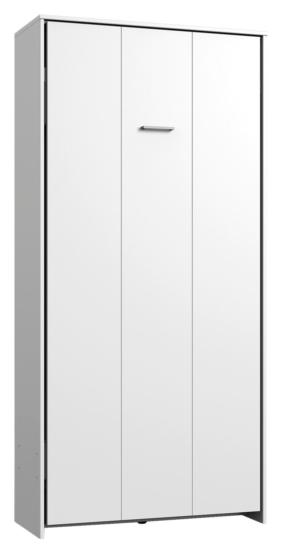 Schrankbett mit Lattenrost 90x200 Juist, Weiß - Weiß, KONVENTIONELL, Holz/Holzwerkstoff (90/200cm) - MID.YOU