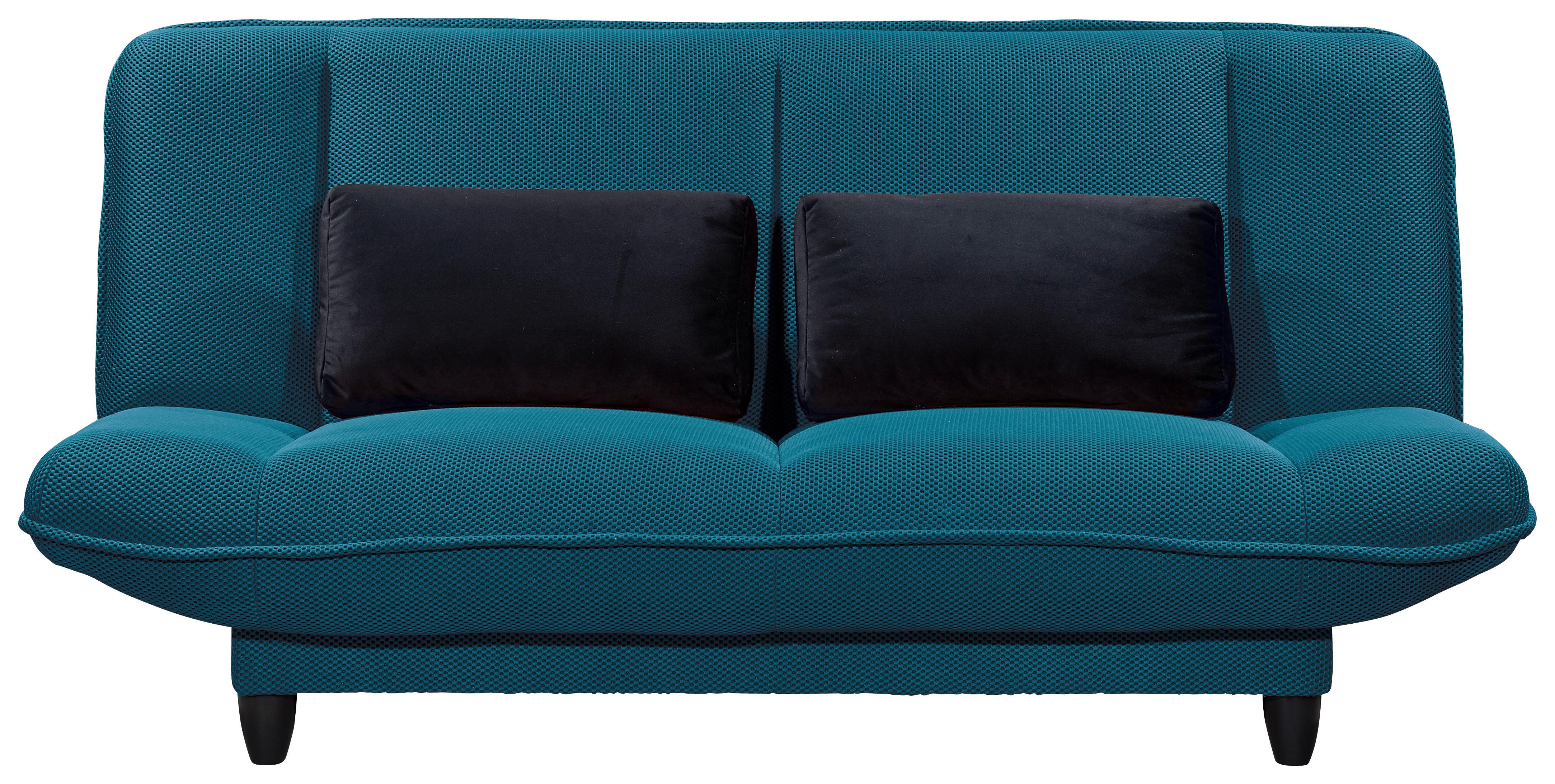 Schlafsofa Amalia Petrol B: 200 cm - Petrol/Schwarz, KONVENTIONELL, Textil (200/88/90cm) - MID.YOU