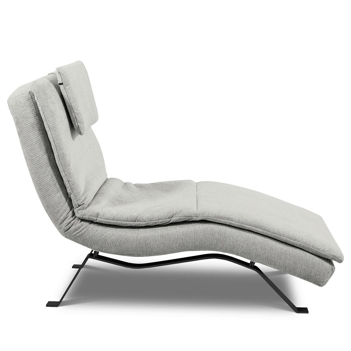 RELAXLIEGE Grau, B: 65 cm - Schwarz/Grau, Design, Leder (65/95/171cm) - Celina Home