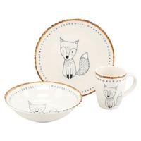 Kindergeschirrset Mutlicolor Steinzeug Fuchs - Multicolor, Basics, Keramik - Creatable