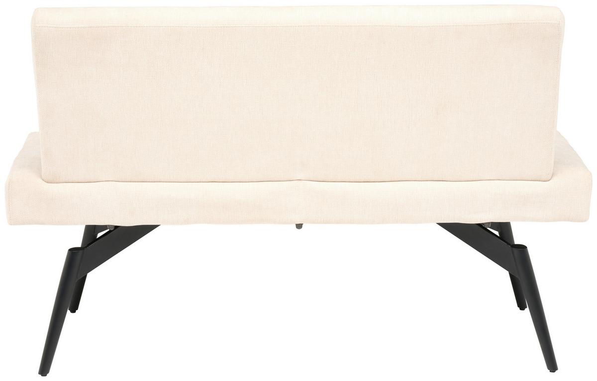 Sitzbank Tinos Mit Lehne Beige, B: 140 Cm - Beige/Schwarz, KONVENTIONELL, Textil/Metall (140/88/62cm) - MID.YOU