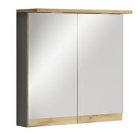 Tükrös Szekrény Cosila - méztölgy színű/antracit, Trend, faalapú anyag/üveg (60/59/23cm) - MID.YOU