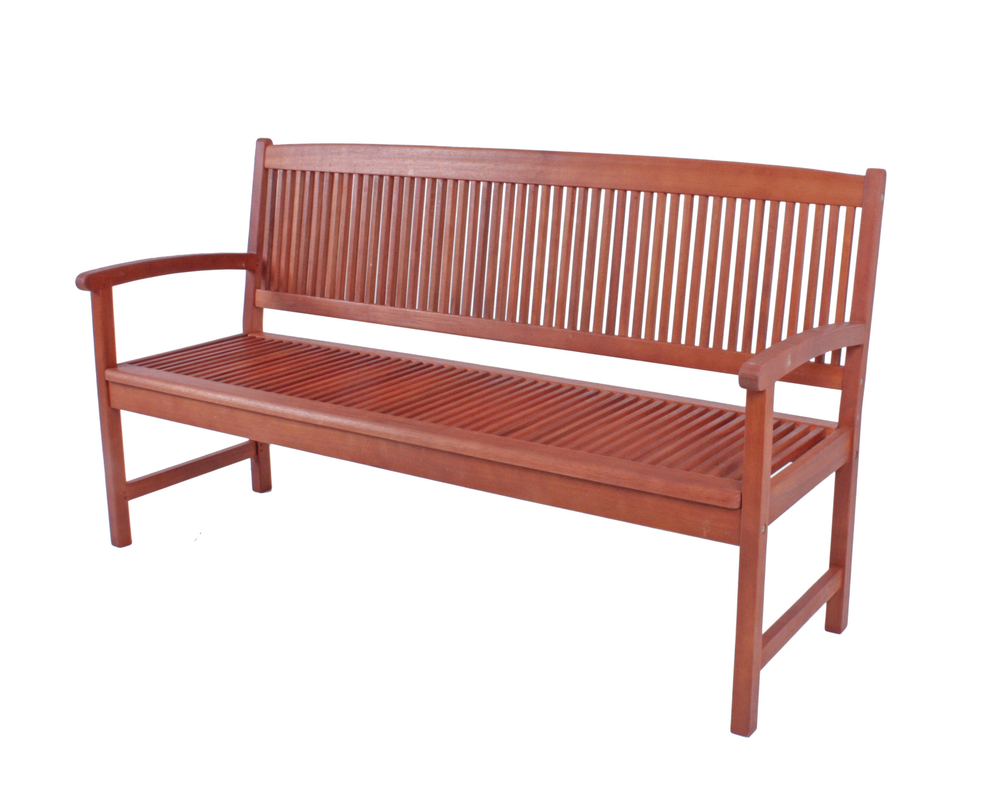 Gartenbank Eukalyptusholz 3-Sitzer Stockholm - Braun, Basics, Holz (59/90/157cm) - Gardenson