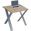 Schreibtisch Lona Sonoma Eiche B: 50 cm - Silberfarben/Sonoma Eiche, MODERN, Holzwerkstoff/Metall (80/50/76cm) - MID.YOU