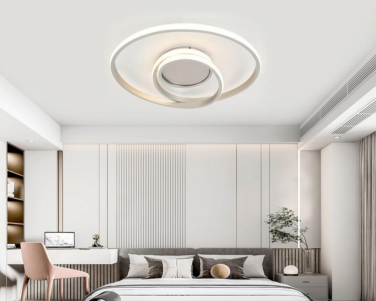 LED-Deckenleuchte Charlotte - Champagner/Weiß, Basics, Kunststoff/Metall (45/5,5cm) - Luca Bessoni