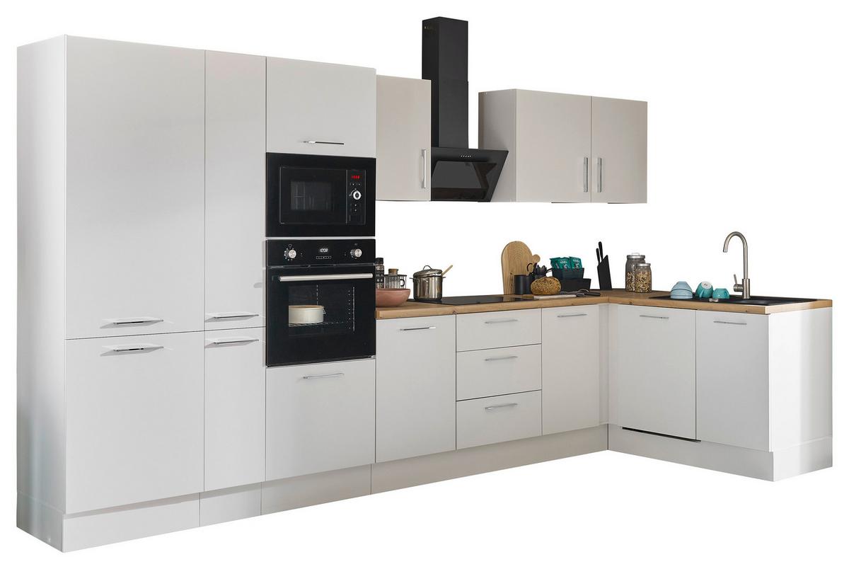 Eckküche Turin Weiss/eiche Dekor 370x175 Cm - Weiß/Eiche Artisan, Basics, Holzwerkstoff (370/175cm) - MID.YOU