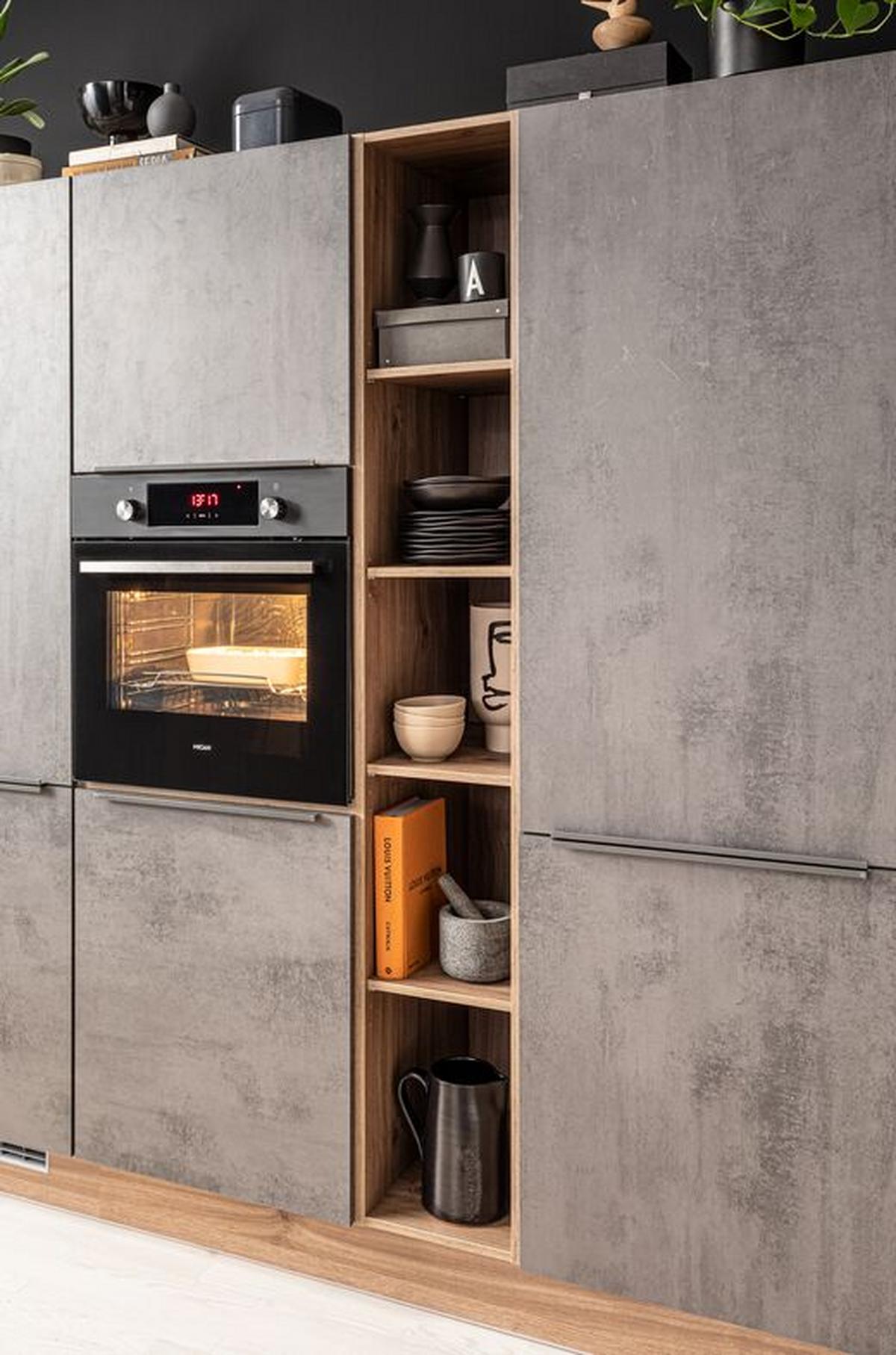 Einbauküche Ip3050 Frei Planbar Modernes Design - Eichefarben/Anthrazit, MODERN, Holzwerkstoff - Impuls