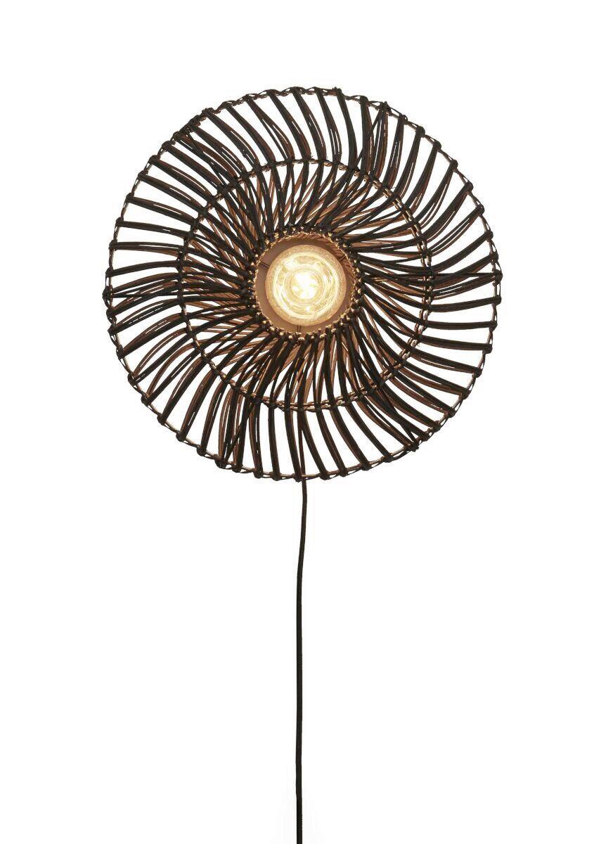 Wandleuchte Zanzibar/W/4012/B - Schwarz, Trend, Naturmaterialien (40/12cm) - Good & Mojo