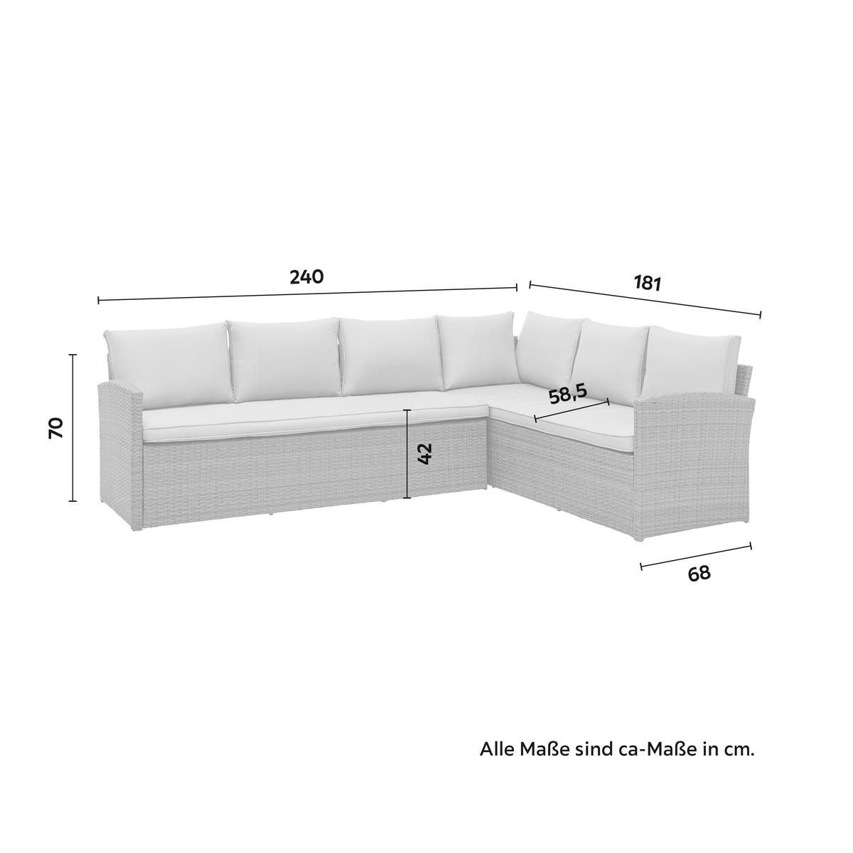 TERASOVÁ SEDACÍ SOUPRAVA Marrakesch 2, 240/181cm - šedá/černá, Moderní, kov/textil (240/70/181cm) - Modern Living