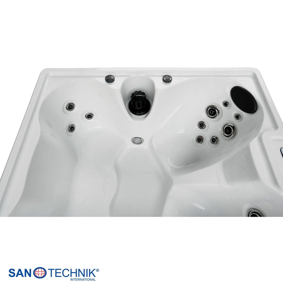 Whirlpool Parma, mit Abdeckung 180x160x76 cm - Grauweiß, KONVENTIONELL, Kunststoff (180/160/76cm) - Sanotechnik