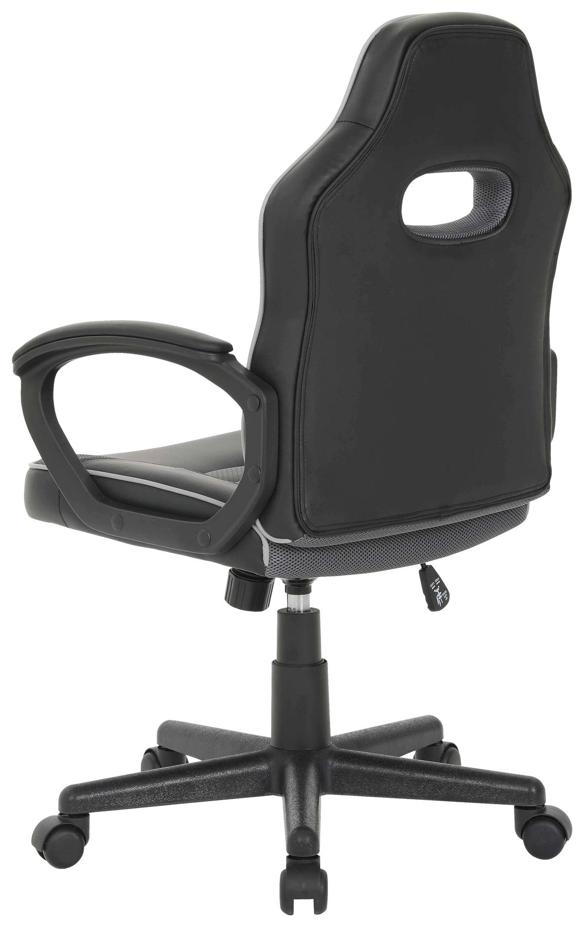 Otočná stolička THEA - čierna/sivá, Design, kov/drevo (57,5/94-114/61cm) - Mömax