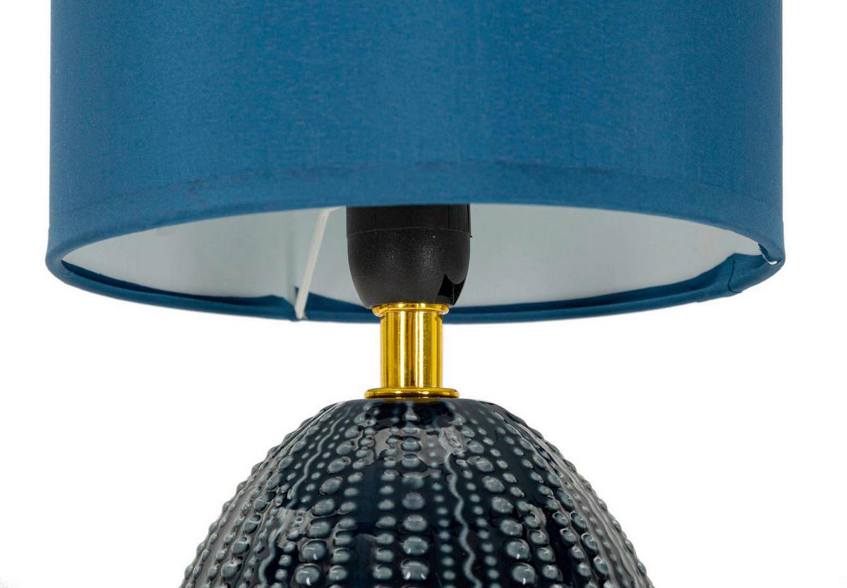 Tischleuchte Flavi Blau B: 15 cm - Blau, Basics, Keramik/Textil (15/30.5/15cm)