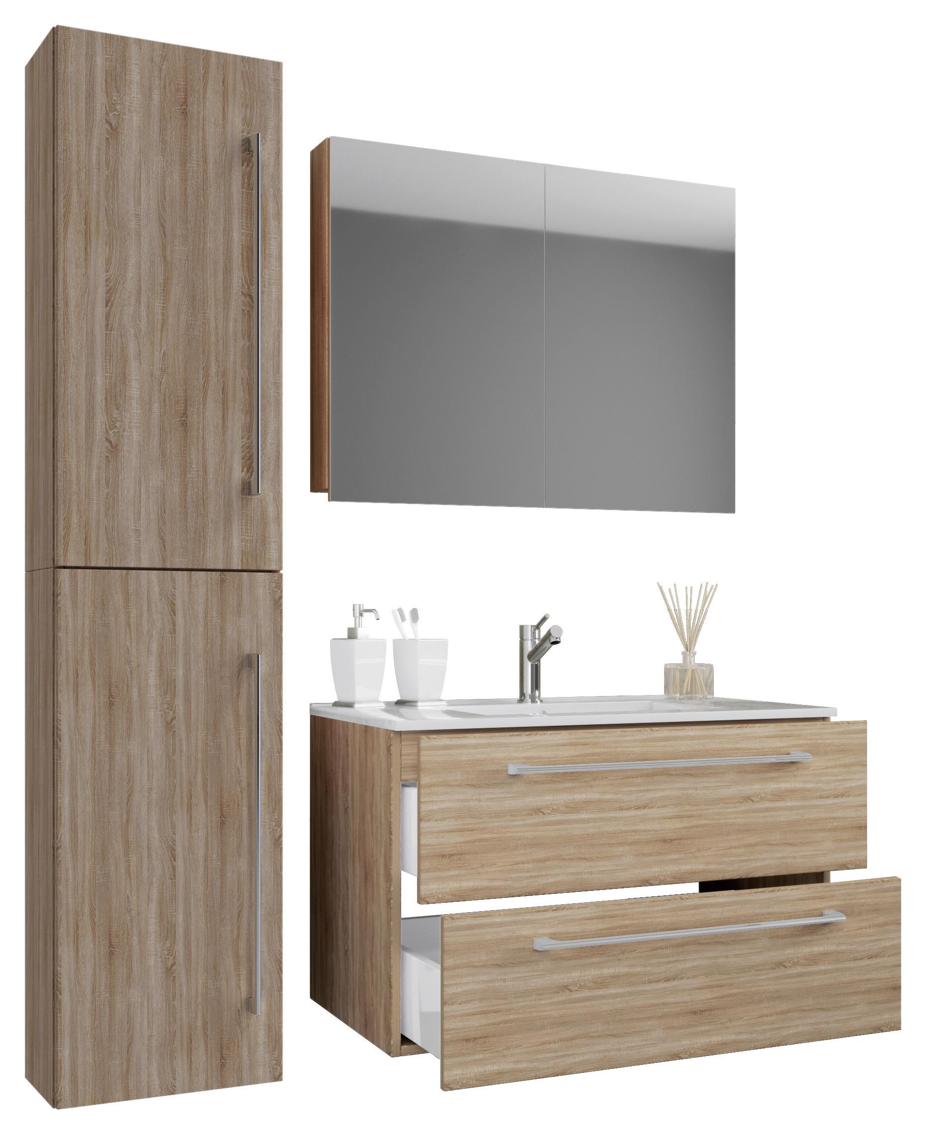Badezimmer Badinos 4-Teilig Sonoma Eiche B: 61 cm