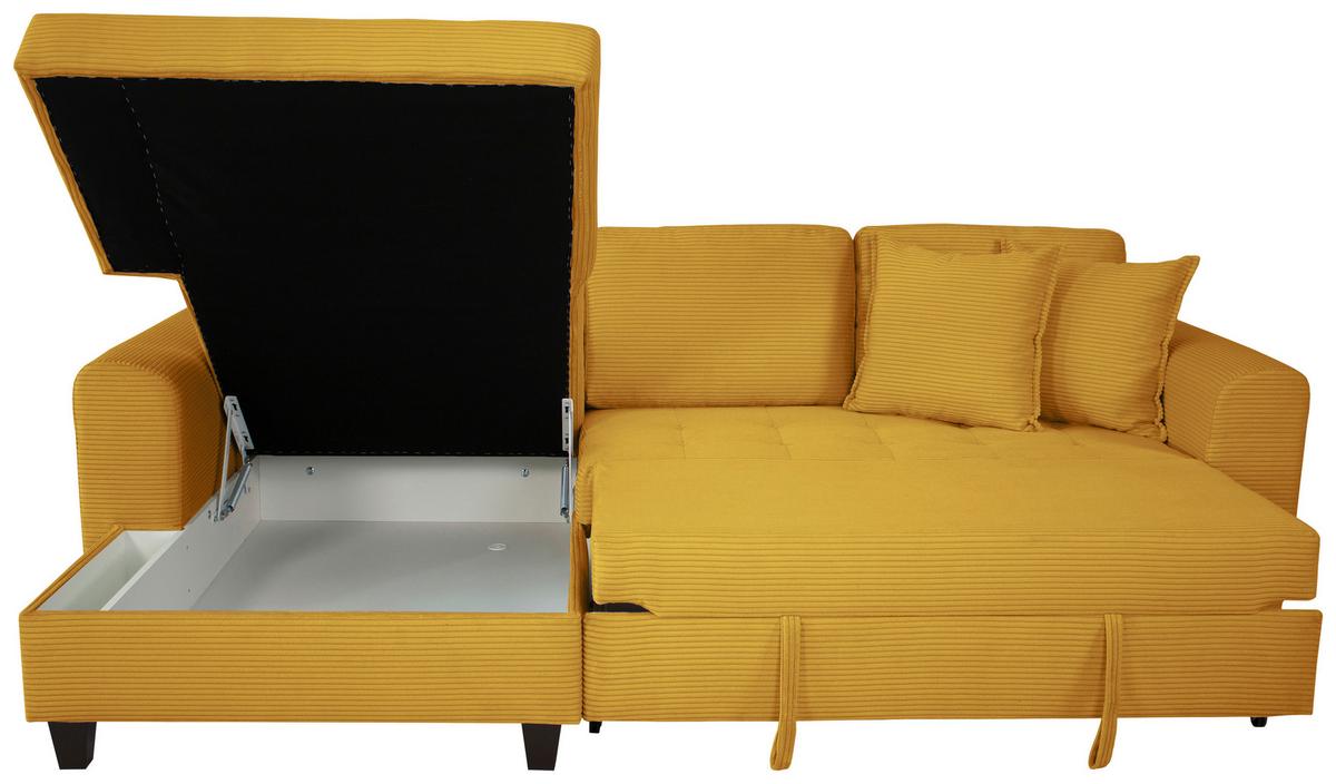 Ecksofa Moritz Senfgelb S: ca. 155x265 cm - Senfgelb, Trend, Textil (155/265cm)