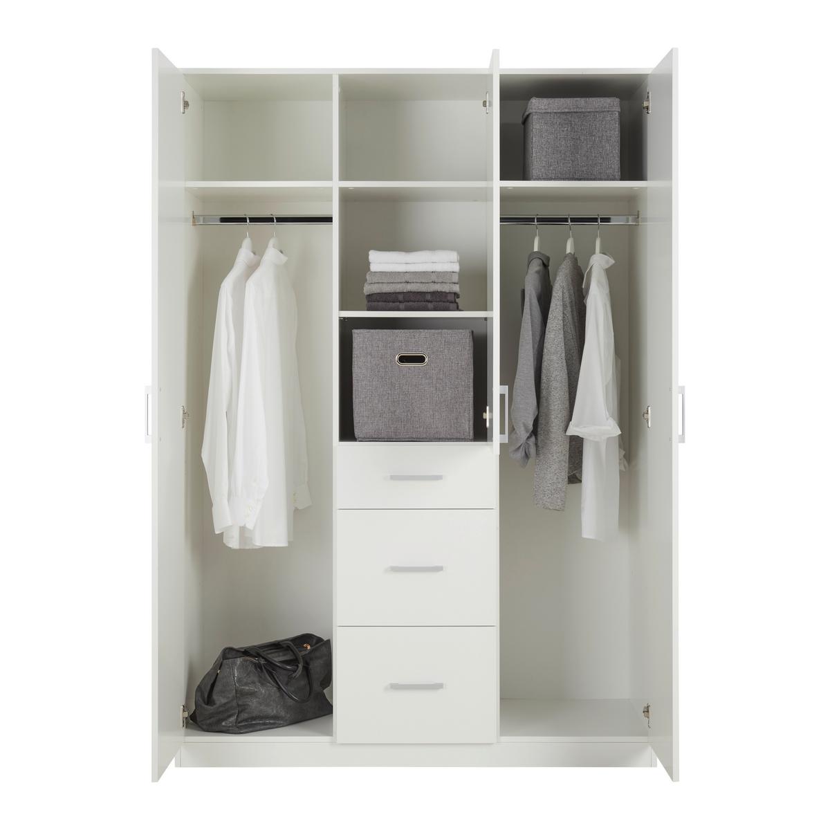 SKRIŇA S OTOČNÝMI DVERAMI LASSE 3T - biela, Konventionell, drevo (135/197/55cm)