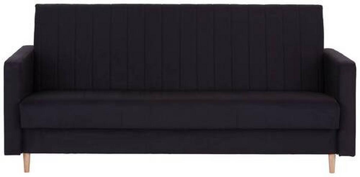 Schlafsofa Nicea - Schwarz/Braun, MODERN, Holz/Kunststoff (210/117/75cm) - Ondega