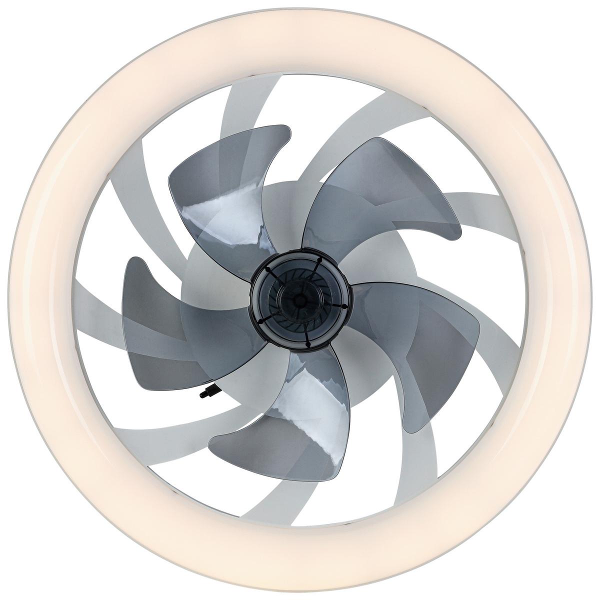 STROPNÍ VENTILÁTOR VIRTI - šedá/bílá, Moderní, plast (50/12cm) - Mömax