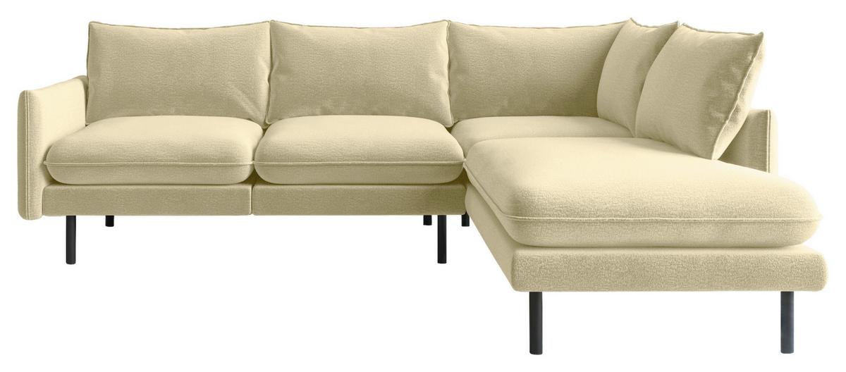 Ecksofa Samos Beige S: 267x204 Cm - Beige/Schwarz, Design, Textil (267/204cm) - Livetastic