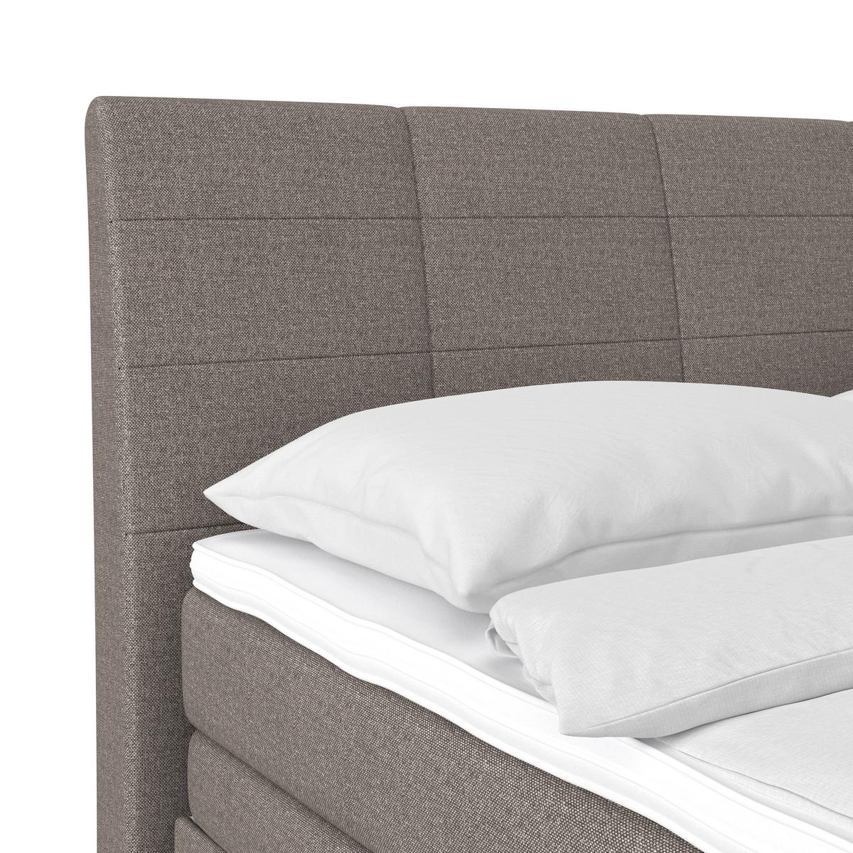 Boxspringbett Libra - Graubraun/Schwarz, KONVENTIONELL, Textil (160/200cm)