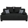 Sofa Mia mit Schlaffunktion Schwarz 200 cm - Schwarz/Rosa, Design, Holzwerkstoff/Textil (200/90/110cm) - P & B