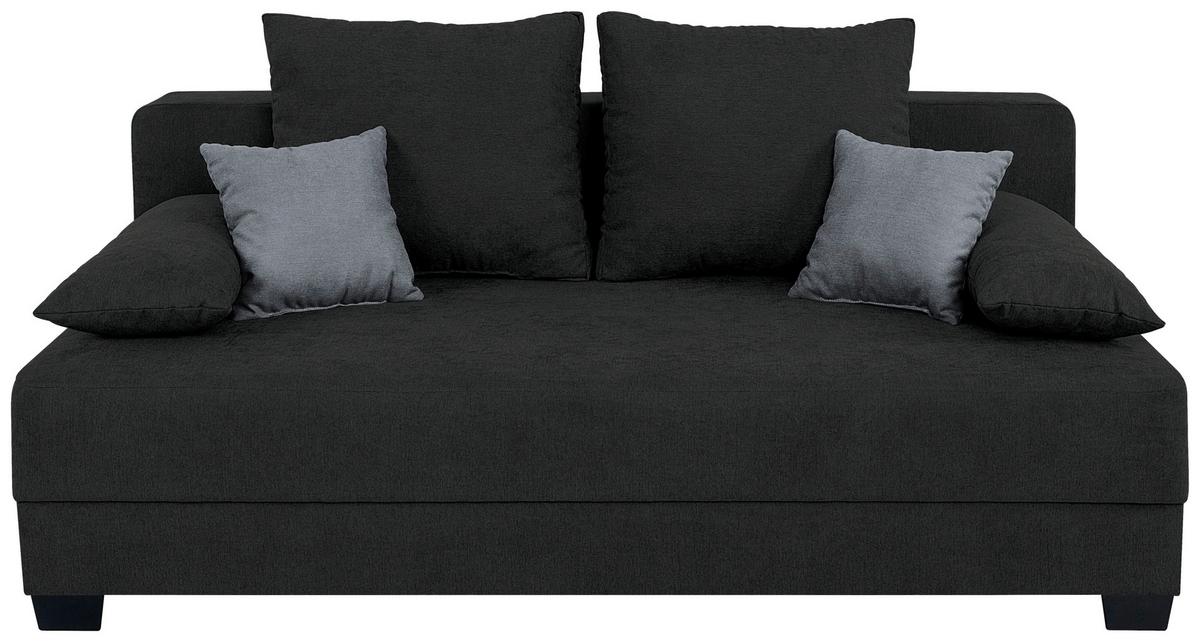 Sofa Mia mit Schlaffunktion Schwarz 200 cm - Schwarz/Rosa, Design, Holzwerkstoff/Textil (200/90/110cm) - P & B