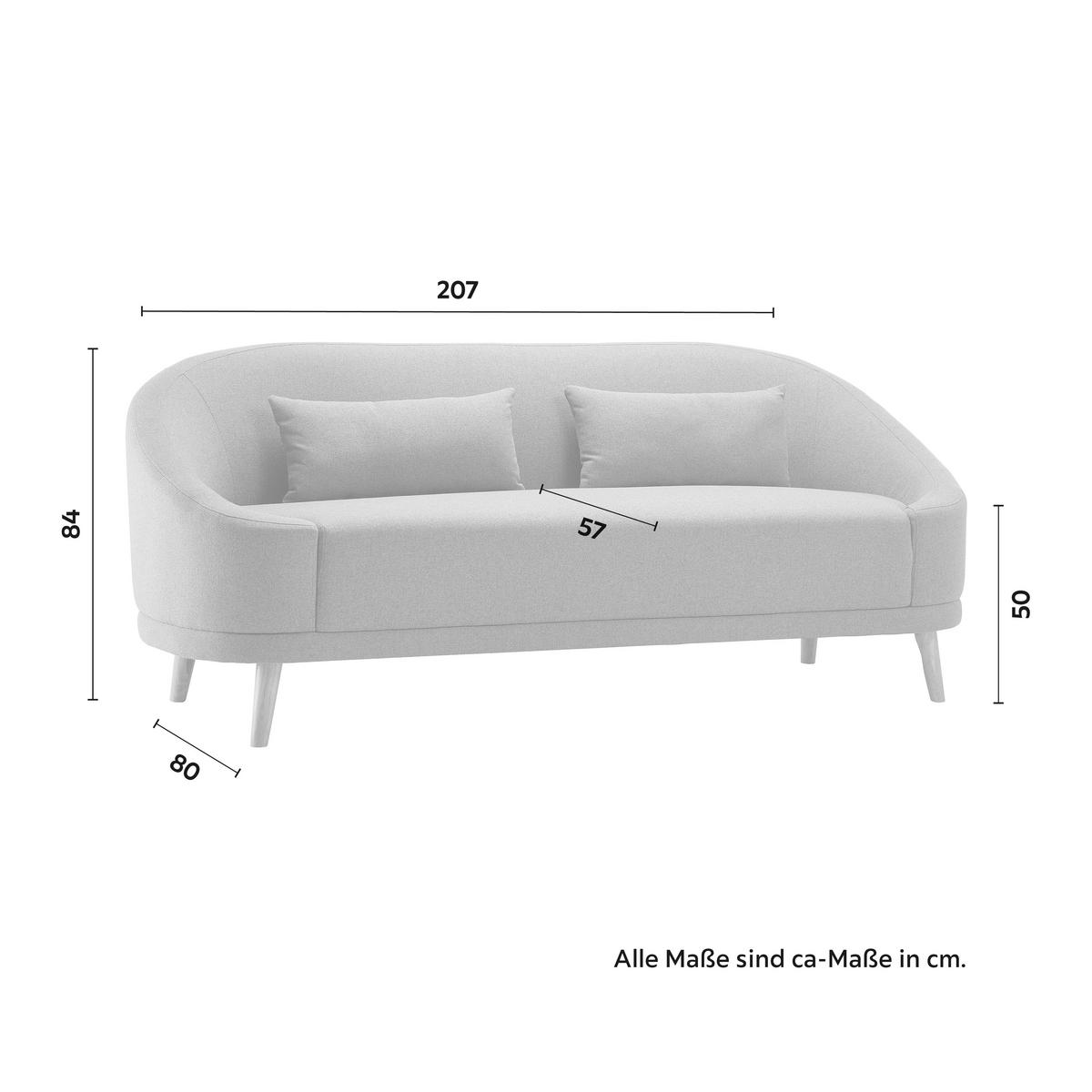 Pohovka Jannike - tmavosivá, Modern, drevo/textil (207/84/80cm) - Modern Living