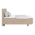 Polsterbett mit Matratze 140x200 London Beige - Beige/Schwarz, MODERN, Holzwerkstoff/Textil (140/200cm) - Luca Bessoni