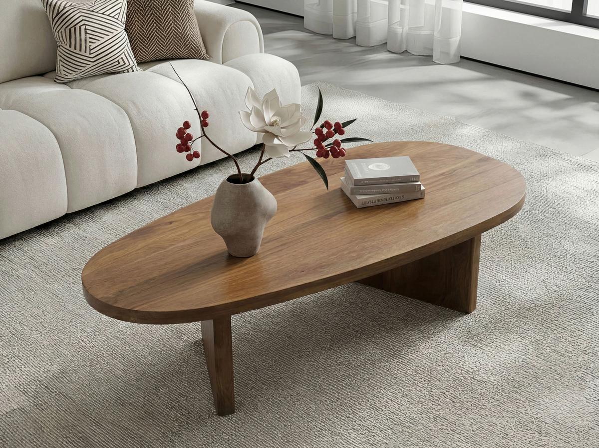 Konferenčný stolík masív - hnedá, Design, drevo (120/31/59cm) - MID.YOU