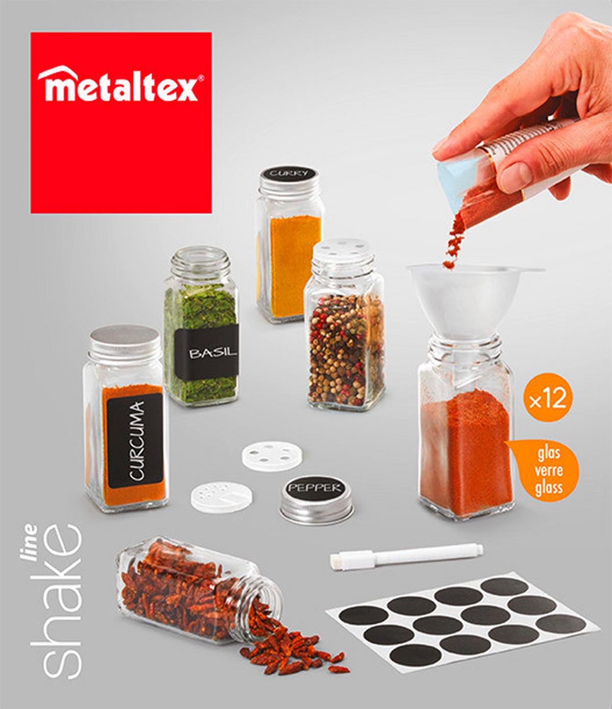 Fűszertartó Készlet 12 Darabos - Basics (18,7/21,6/9,7cm) - Metaltex