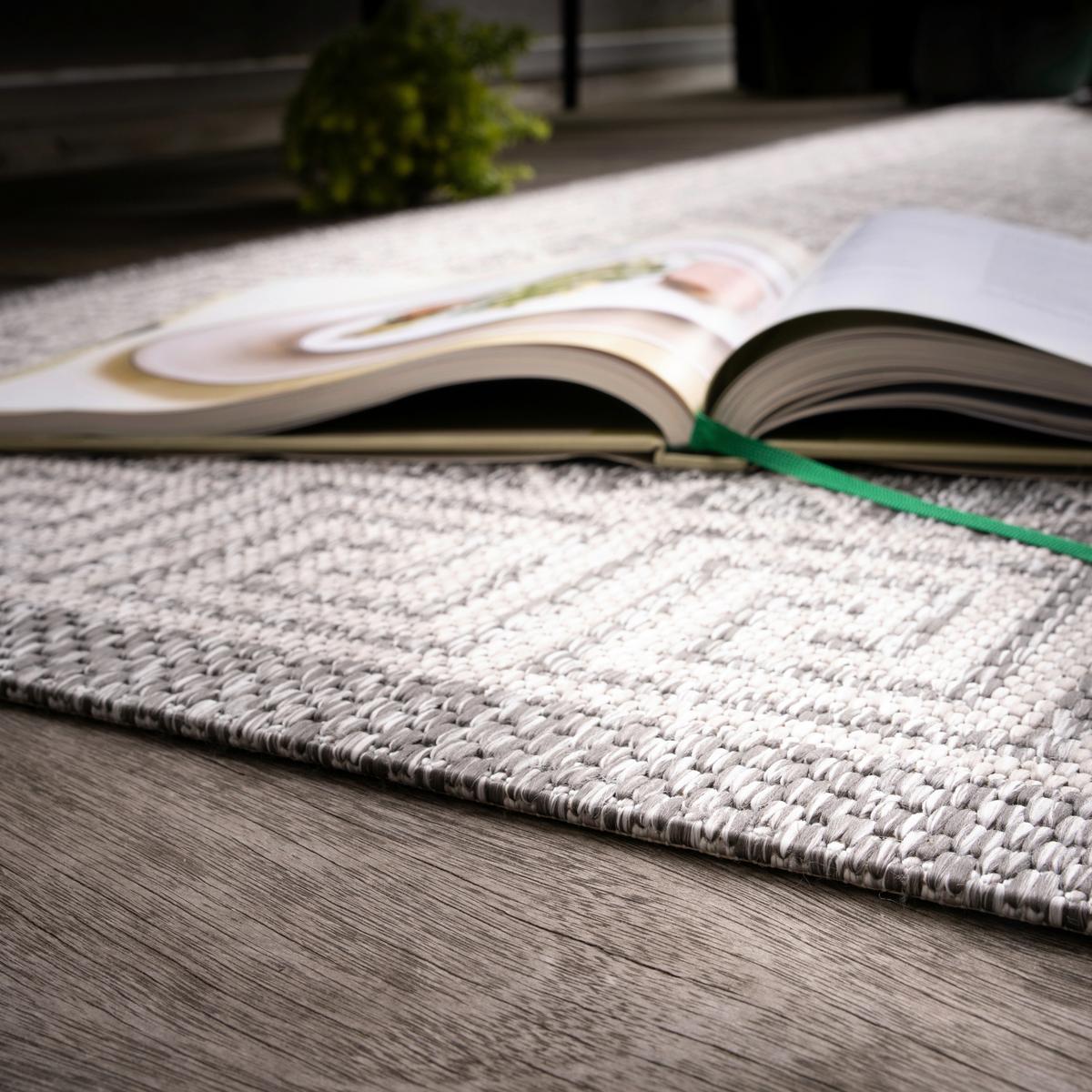 Flachwebteppich My Tallinn 541 - Grau, Design, Textil (200/290cm) - Obsession