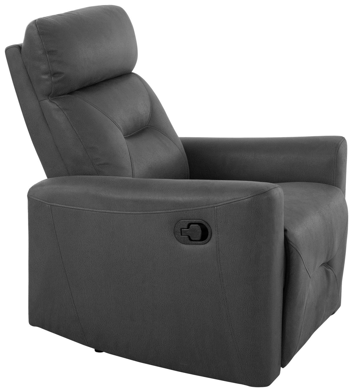 Relaxačné kreslo AURELI, čierna - čierna/sivá, Basics, kov/drevo (82/102,5/92,5cm) - Livetastic
