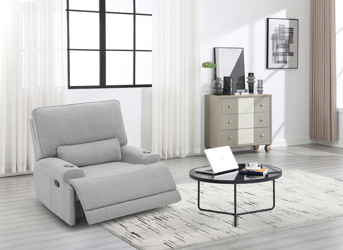 Relax Fotel Texas - világosszürke, Basics, textil/fa (122/106/102cm) - MID.YOU