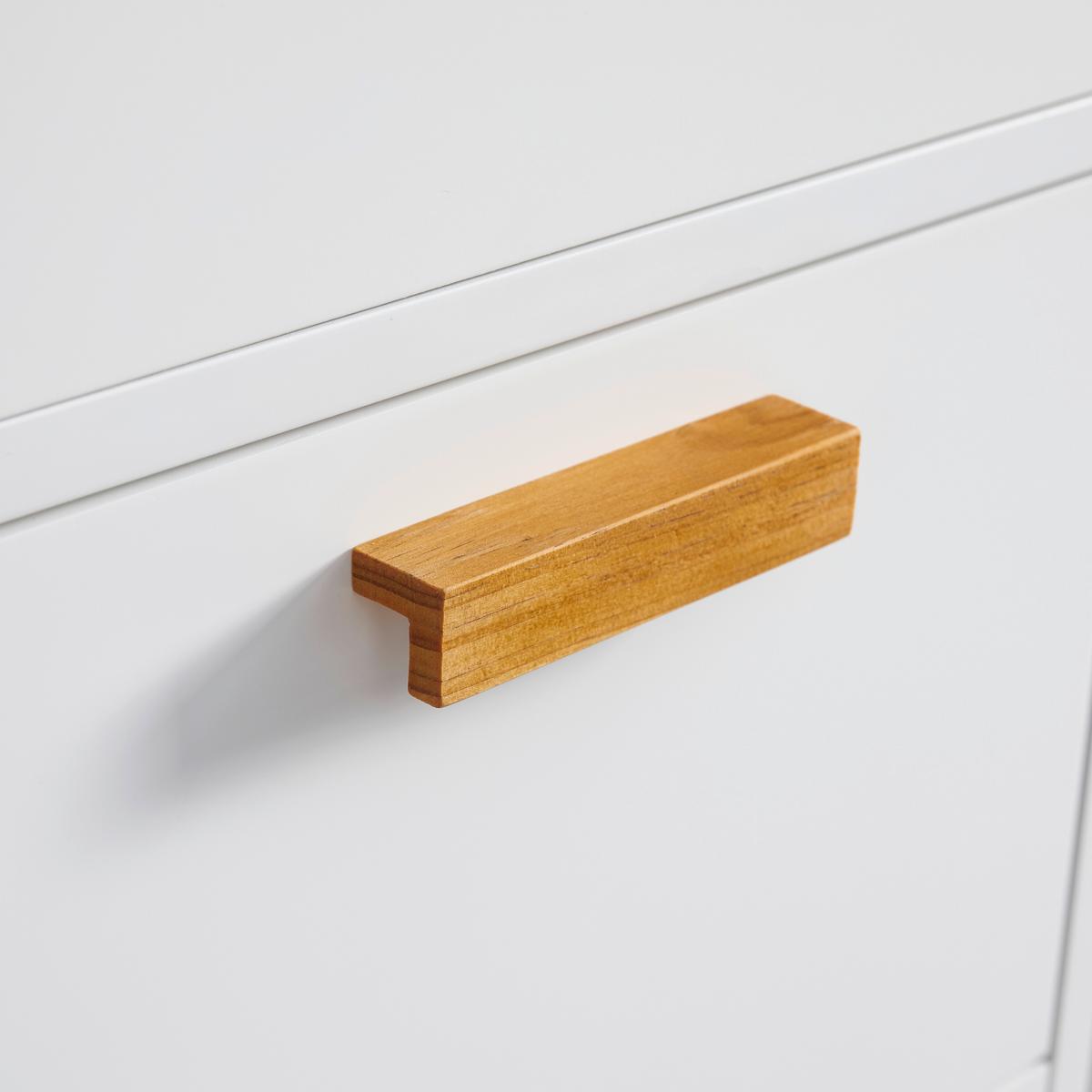 Šatní skříň MILAN 100cm - bílá/přírodní barvy, Moderní, dřevo (100/180/52cm) - Modern Living