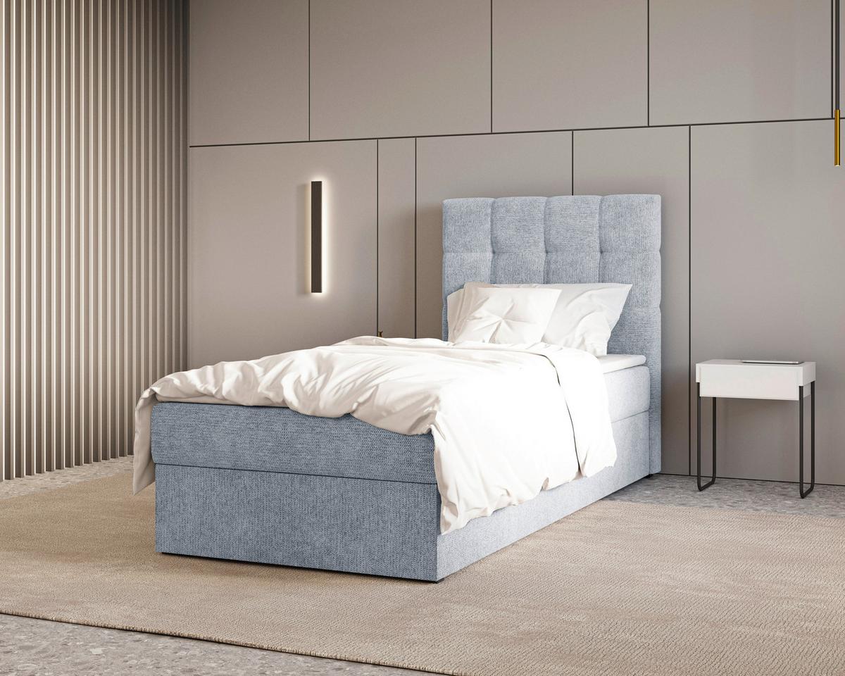 BOXBETT Oslo Blau 90x200cm - Blau, MODERN, Holz/Kunststoff (90/200cm) - MID.YOU