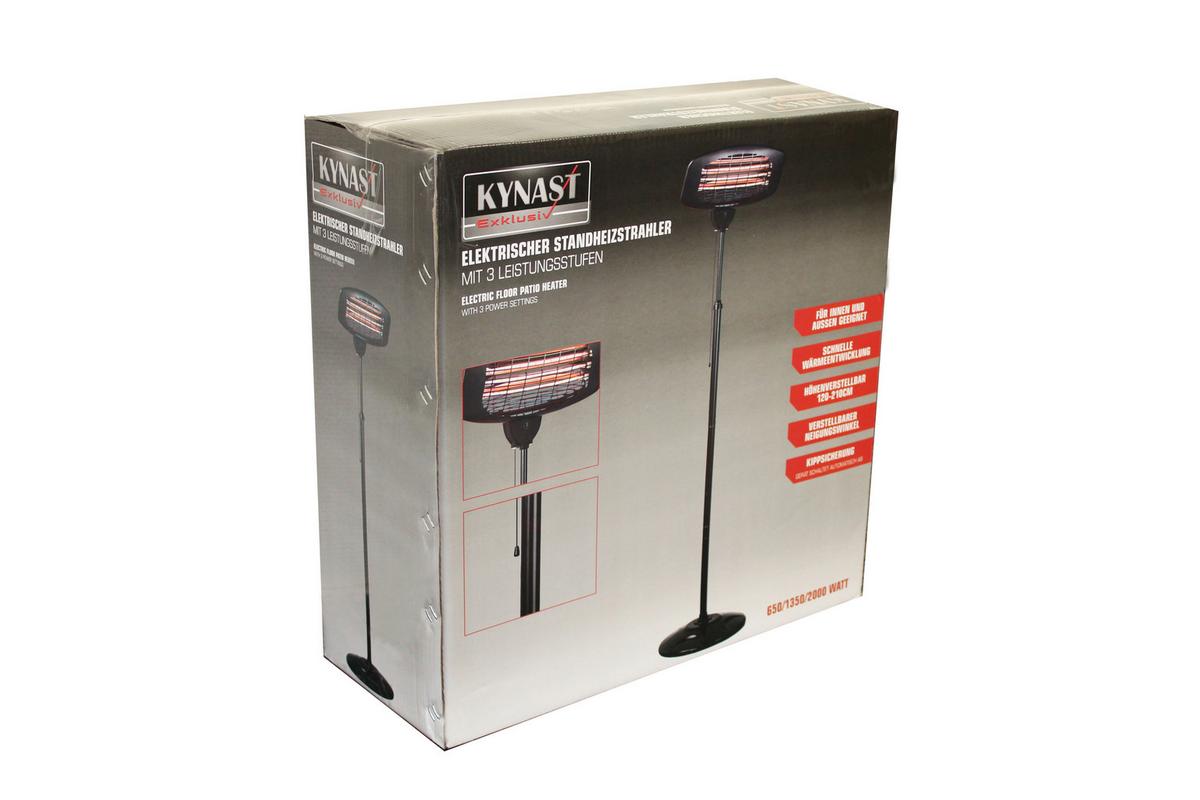 Terrassenheizstrahler 650-2000 W Infrarot Höhenverstellbar - Schwarz, Kunststoff/Metall (50/120cm)