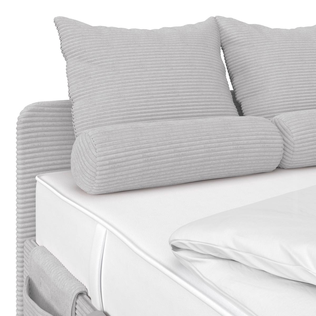 Polsterbett Remi - Chromfarben/Greige, MODERN, Holz/Textil (140/200cm)