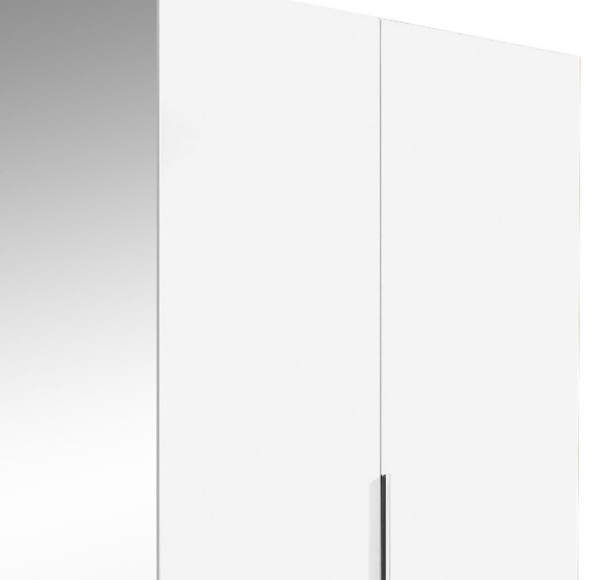 Drehtürenschrank Mit Spiegel 250cm Level 36a, Weiß Dekor - Silberfarben/Weiß, MODERN, Glas/Holzwerkstoff (250/216/58cm) - MID.YOU