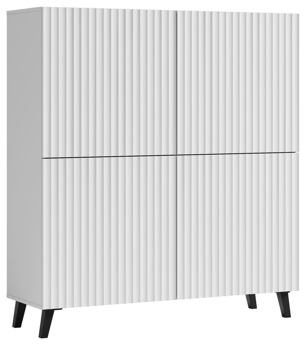 Vysoká komoda PHUKET š: 120 cm - čierna/biela, Design, kompozitné drevo/plast (120/132cm) - Livetastic