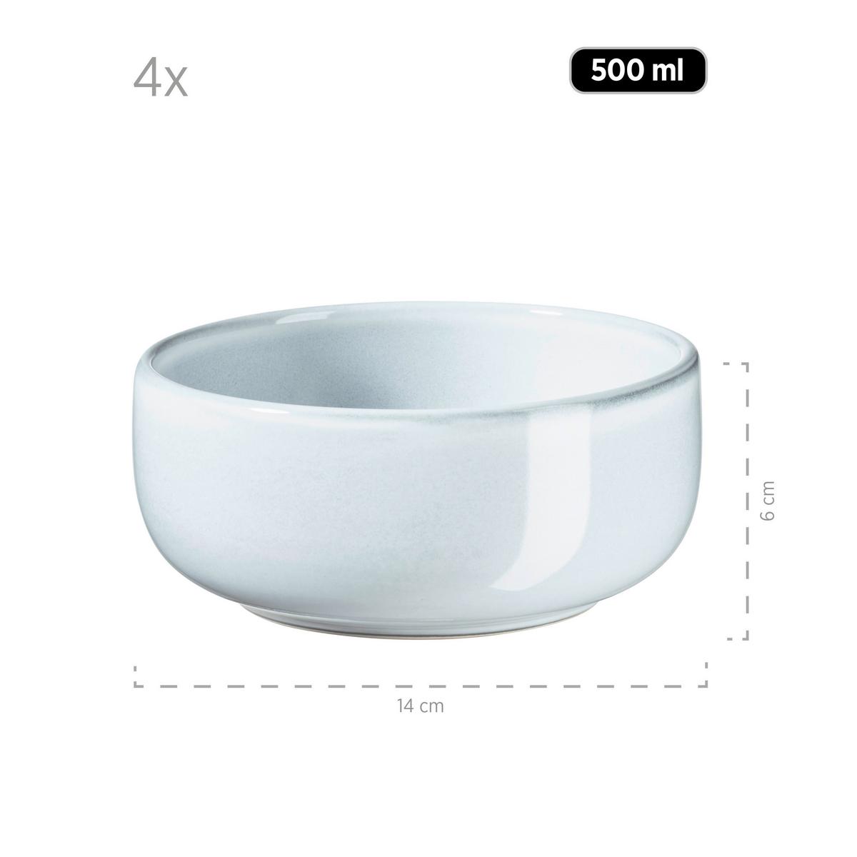 Frühstücksservice Livio 4 Personen Geschirr Set - Hellblau, Basics, Keramik - Mäser