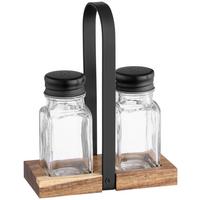 Salz- Und Pfefferstreuer Garfield - Klar/Schwarz, Basics, Glas/Holz (75ml) - James Wood