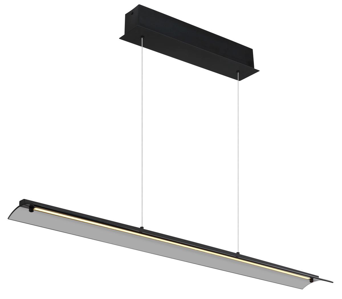 LED-Hängeleuchte 17017s - Schwarz/Grau, Design, Glas/Metall (100/12/150cm) - Globo