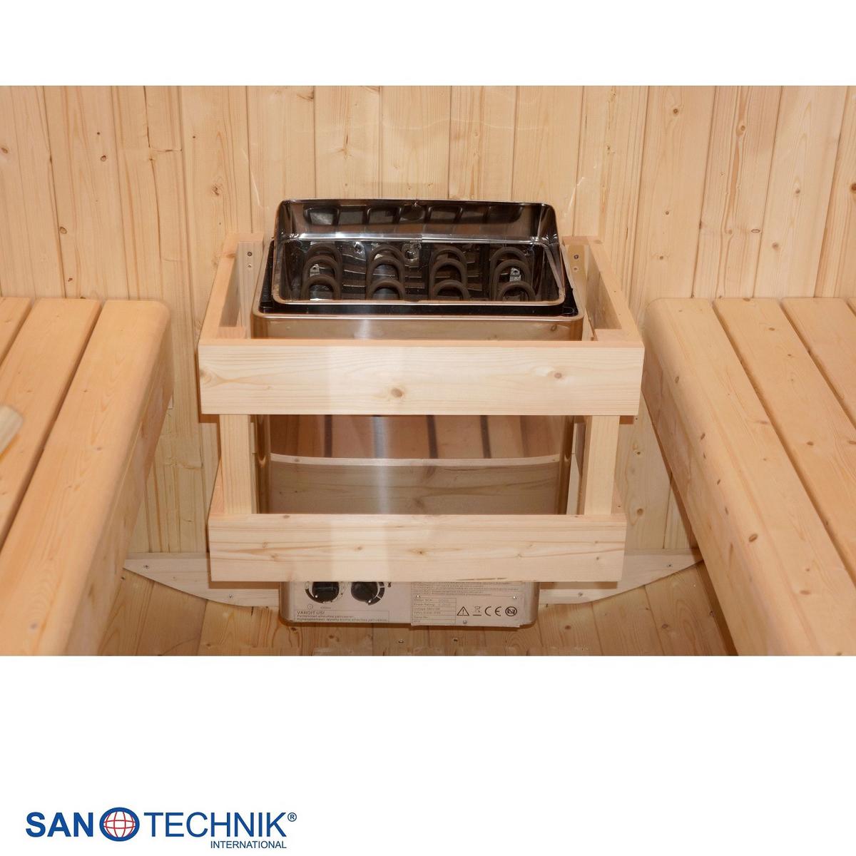 SAUNAFASS Tromsö Fichtefarben B: 220 cm - Fichtefarben, KONVENTIONELL, Glas/Holz (189/220/191,5cm) - Sanotechnik