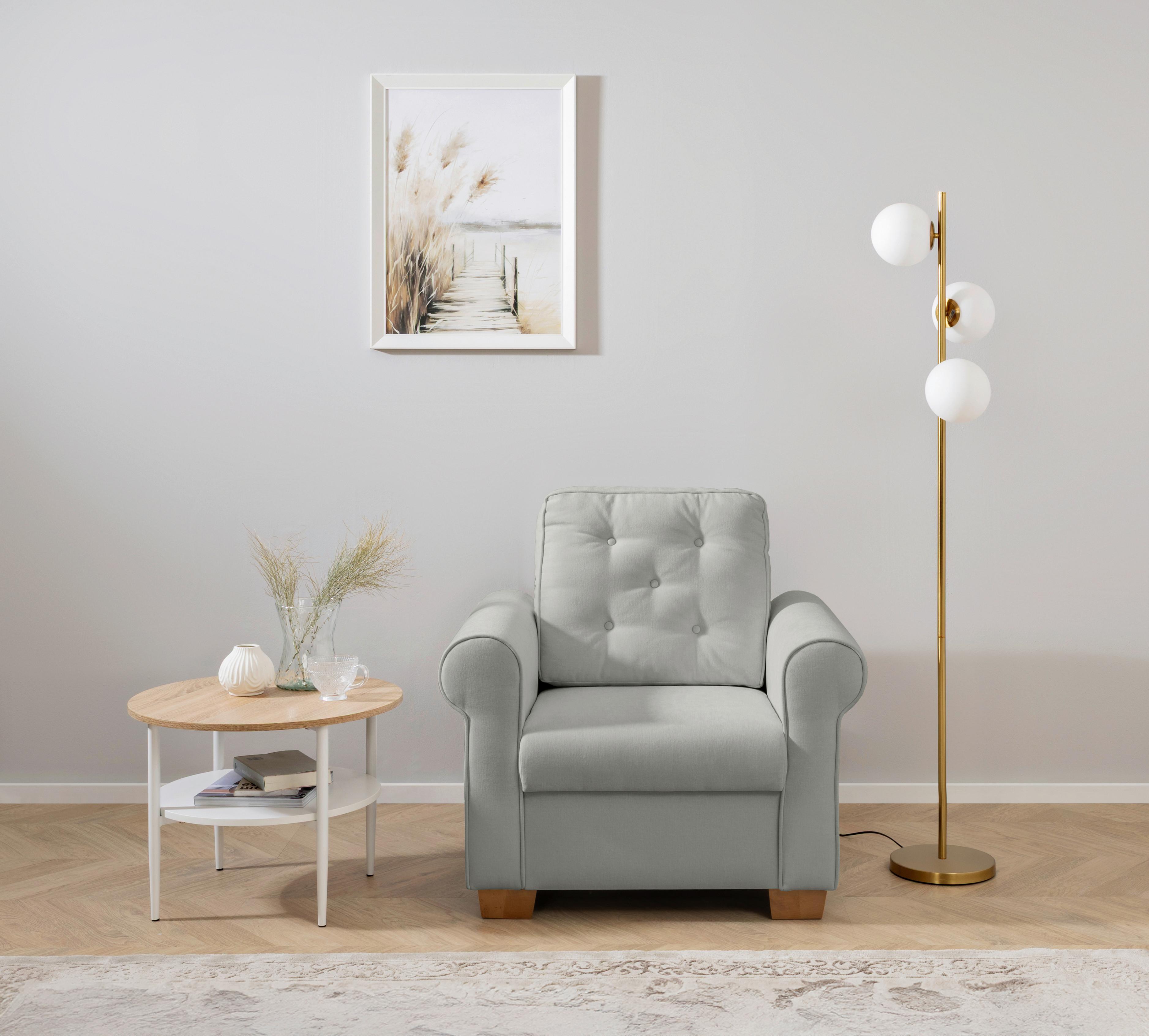 Sessel Arles, Grau 90 B: 93 Cm - Buchefarben/Grau, Design, Textil (93/89/82cm) - MID.YOU