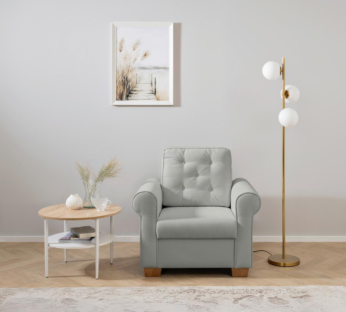 Sessel Arles, Grau 90 B: 93 Cm - Buchefarben/Grau, Design, Textil (93/89/82cm) - MID.YOU